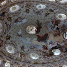 The frescoed vault of the elliptical cupola